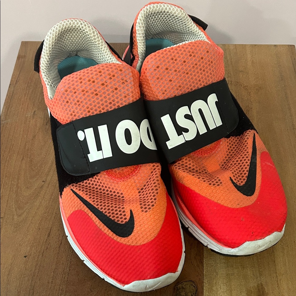 Nike Red and Orange Sneakers with Strap
